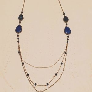 Blue and gold fashion necklace